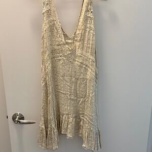Free People Boho Crochet Lace V-Neck Slip Dress